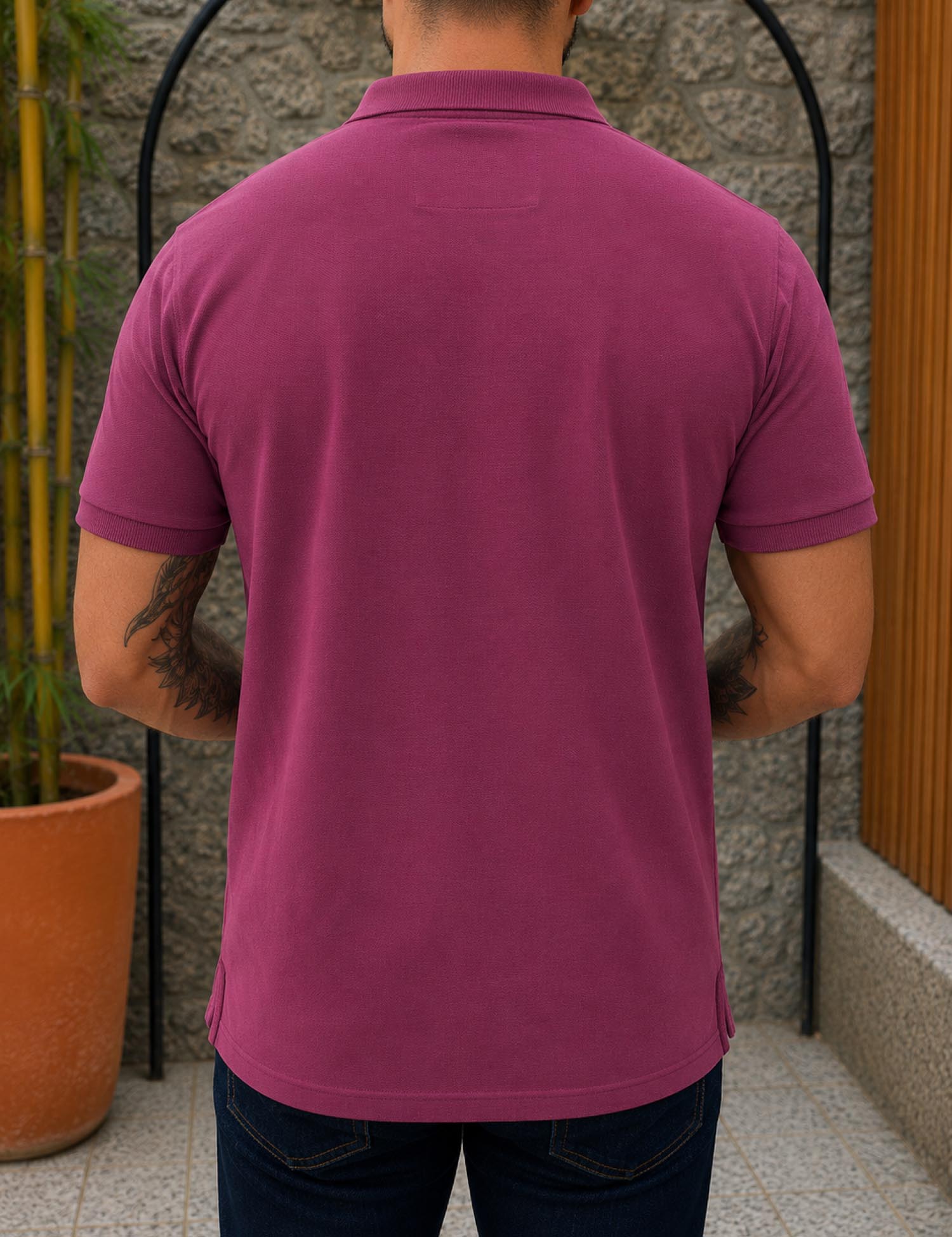 Origin ανδρική κερασί πικέ Polo μπλούζα Plus Size 262719
